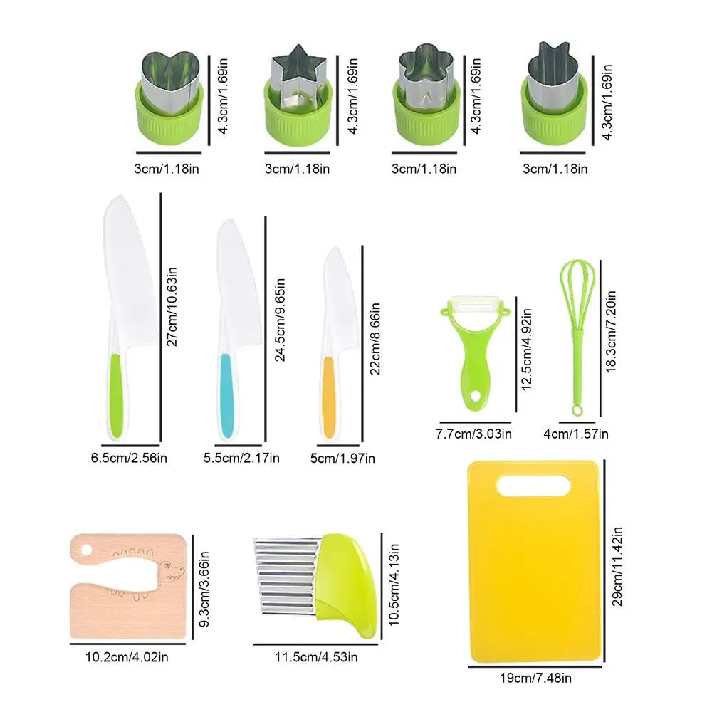 Montessori Kitchen Tools | Toddler Kitchen Accessories | Real-Toddler Safe Knives Set for Real Cooking