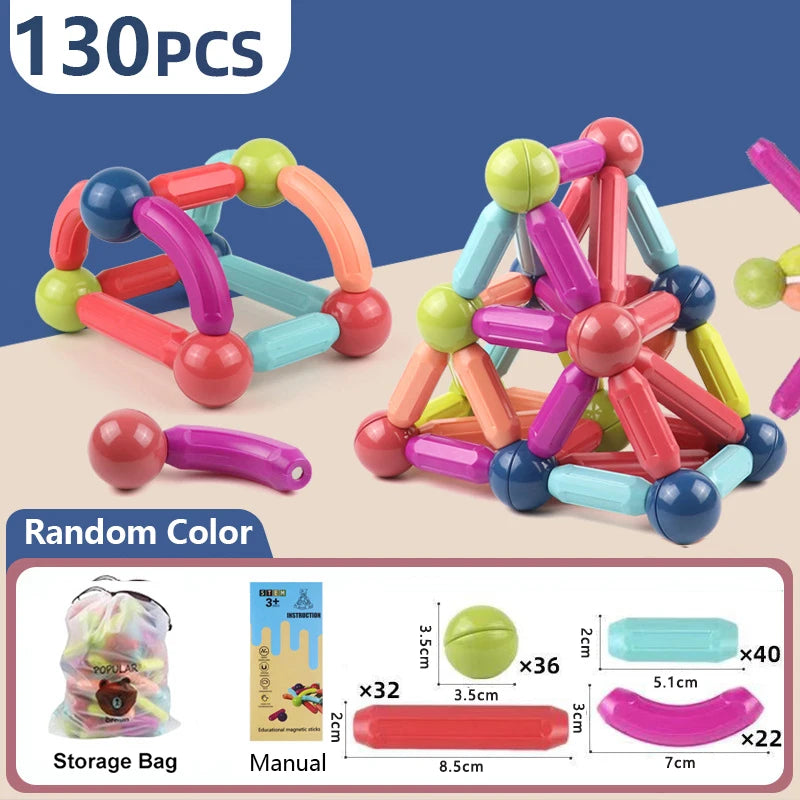 Magnetic Constructor Blocks Set Toys For Kids STEM 3D Magnet Building Puzzle